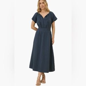 Pact Blue Double Gauze Coastal Dress Med